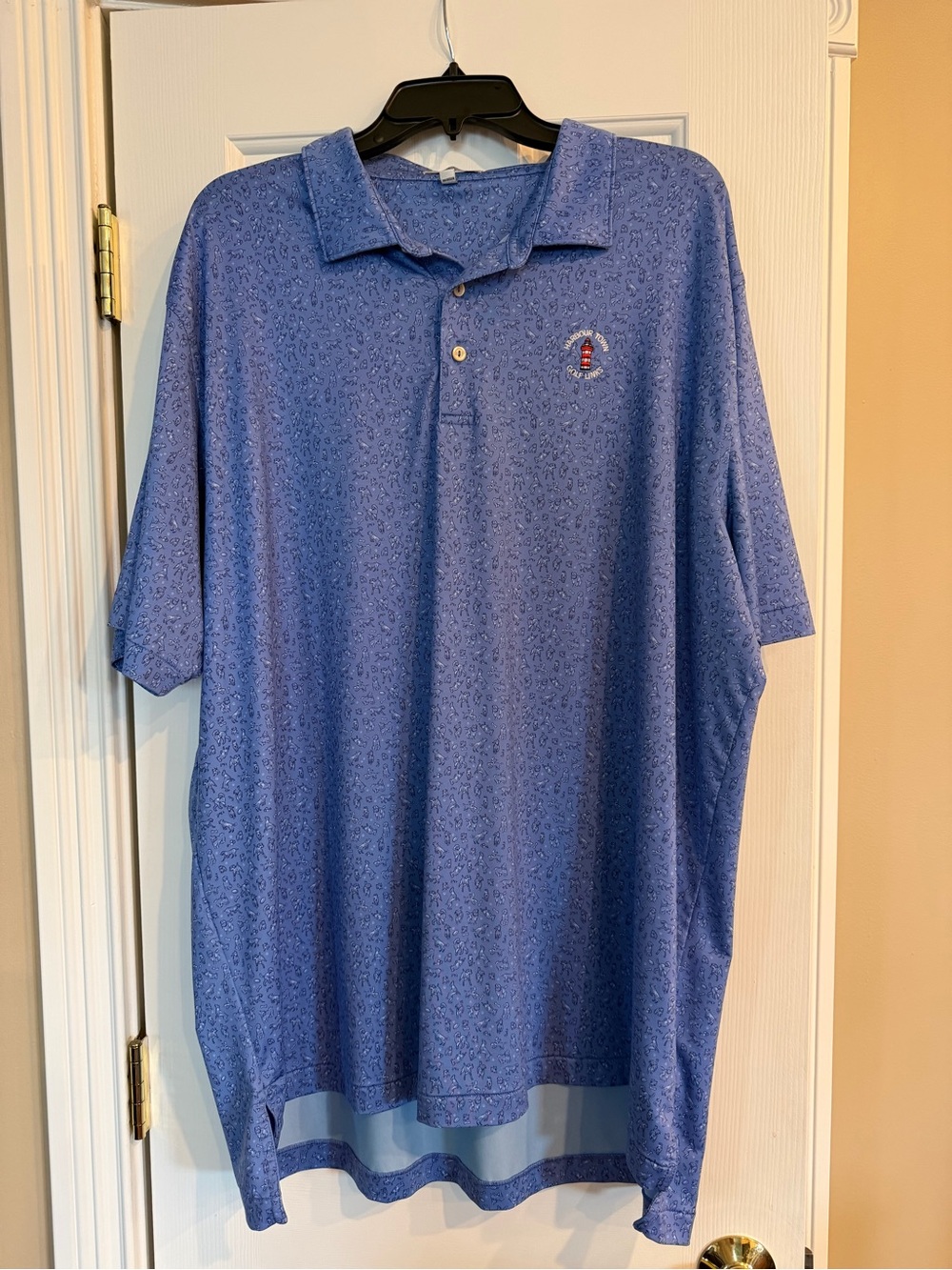 Peter Millar Men’s Blue Polo Shirt with Subtle Pattern